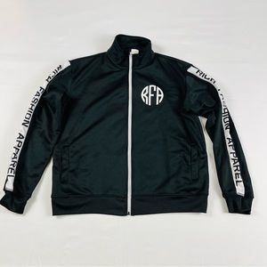 Rich Fashion Apparel Track Jacket  Black Full Zip Fleece Men’s Size: Large